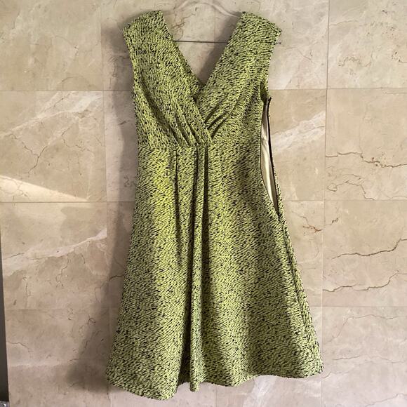 Chris Benz Rare Vogue Runway Dress - Size 4 Neon Green Tweed, USA Holiday Party - Picture 6 of 8